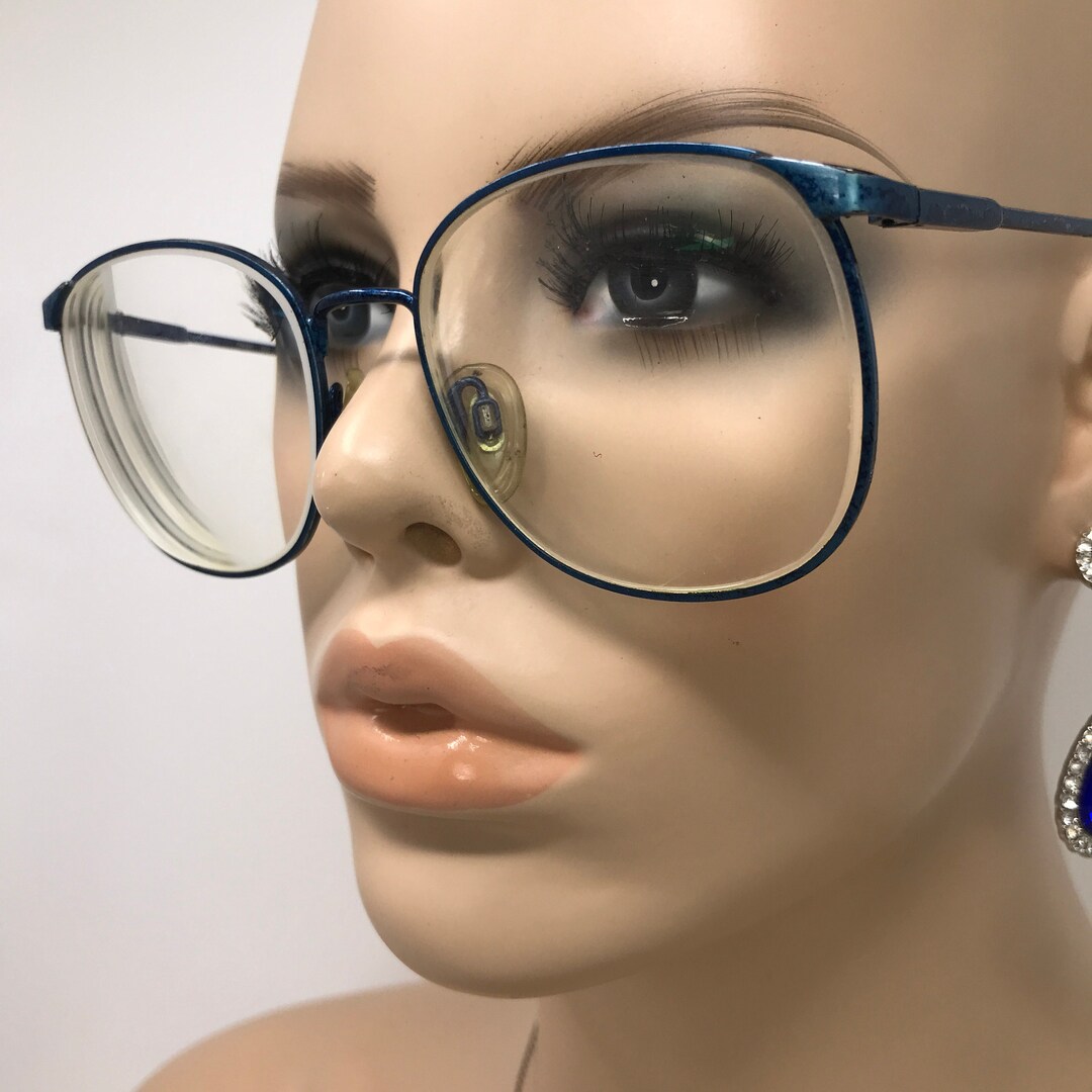 Vintage Charmant 4228 Eyeglasses Blue Oversized Glasses Frames
