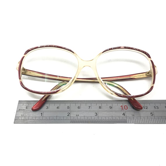 Vintage Ladies Eyeglasses Glasses Frame Red Clear… - image 8