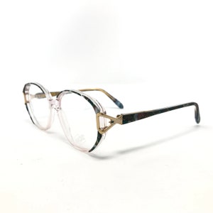 Vintage Image 541 Eyeglasses Glasses Frames Green Clear Oval Eyeglasses Frame Retro