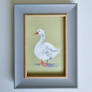 Original Contemporary Oil Painting of Goose