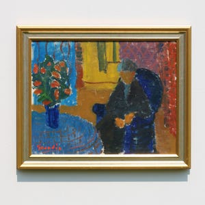 Vintage Portrait With Flowers by Svan Grandin (1906-1982)