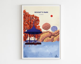 Regent's Park - London - Illustration - Fine Art Print - A4/A3/A2