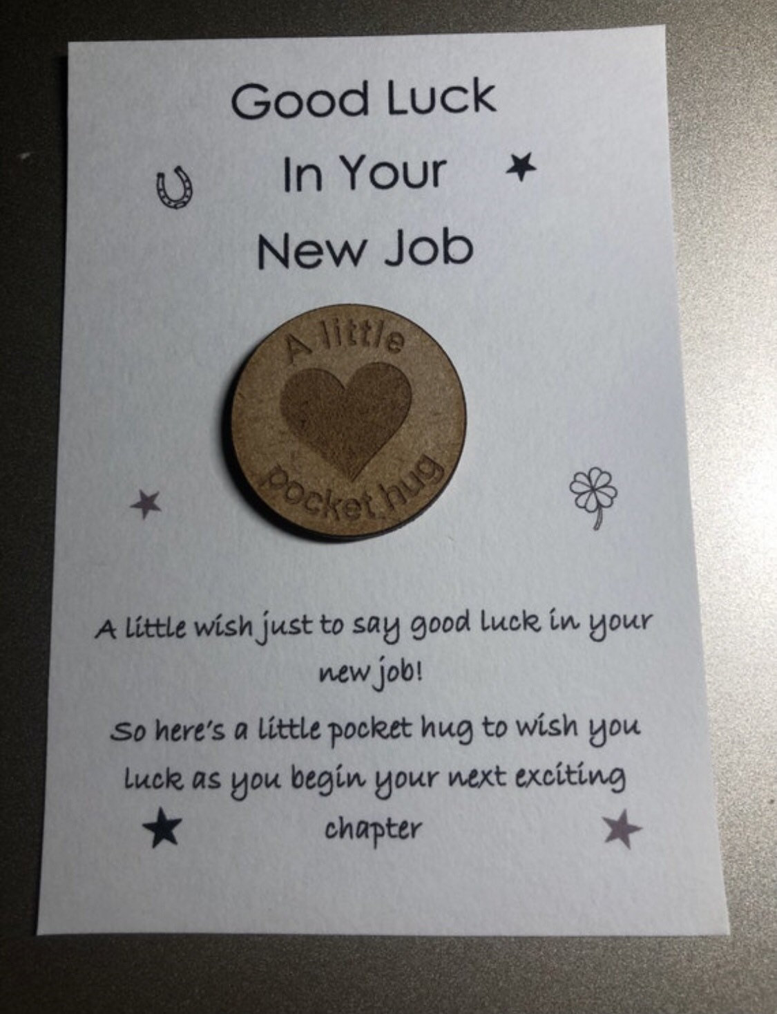 Good Luck in Your New Job Pocket Hug Gift Present - Etsy UK