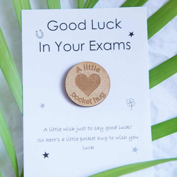 Good Luck in Your Exams Pocket Hug Token Gift Pick Me Up