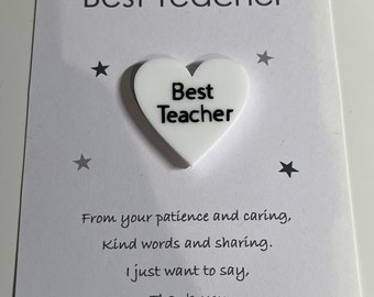 Best Teacher Token End Of Year Gift Present Thank You Teacher School