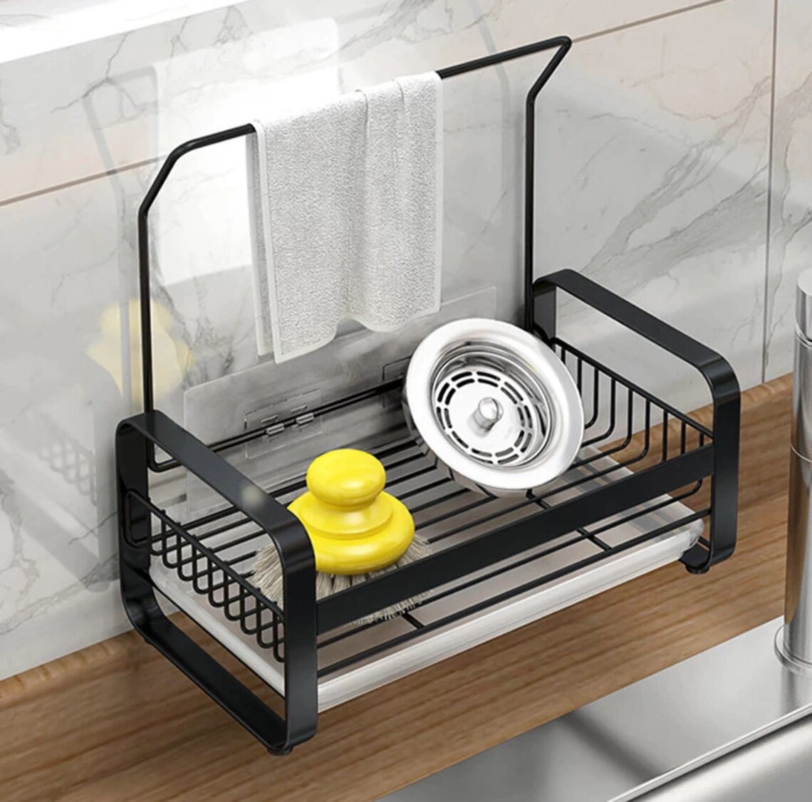 Kitchen Sink Rag Holder Rack Kitchen Dishe Washing Brush Rack Etsy