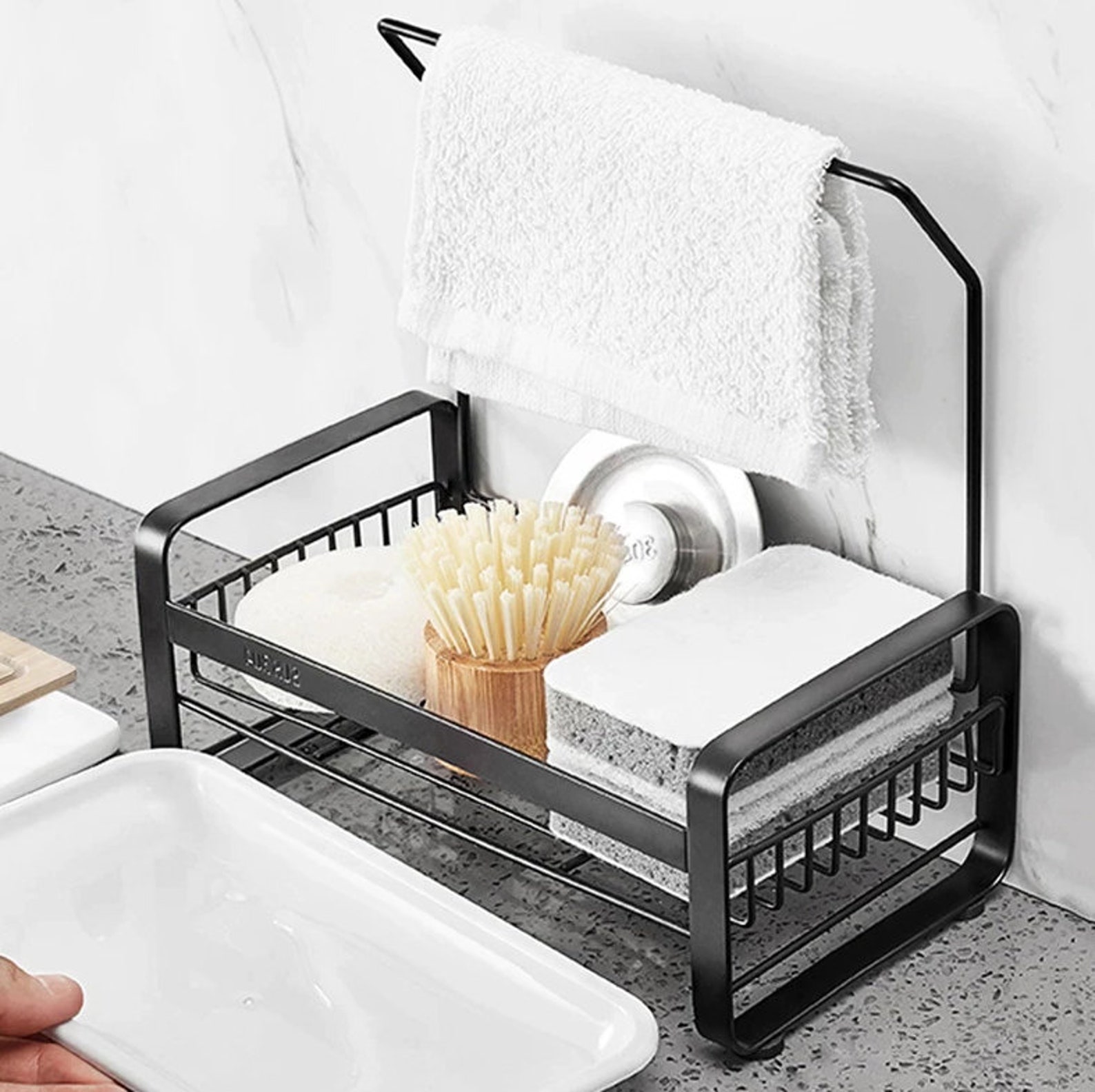 Kitchen Sink Rag Holder Rack Kitchen Dishe Washing Brush Rack Etsy