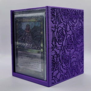 Custom 3D Printed MTG EDH Deck Box with Flower Pattern - Carry Your Commanders in Style!