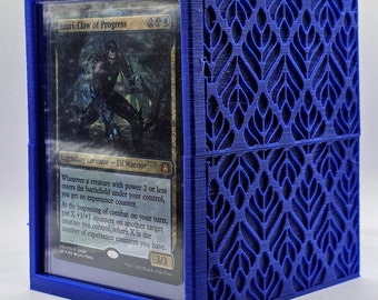 Custom 3D Printed MTG EDH Deck Box with Leaf Pattern - Carry Your Commanders in Style!