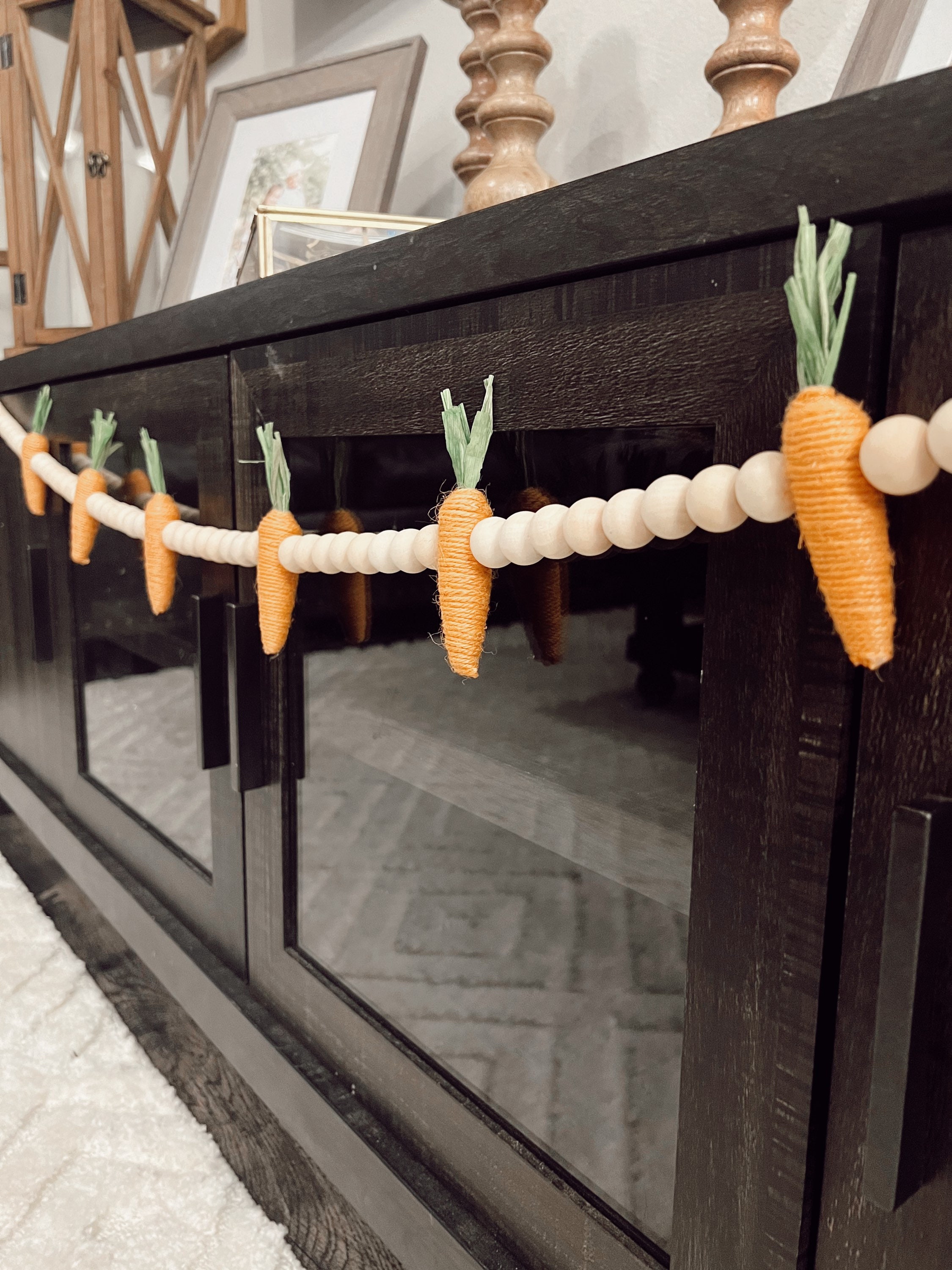 Guirlande De Perles En Forme De Carotte Pour Pâques – Décoration En Tissu Et Bois, Pour Maison, école, Entreprises - 7