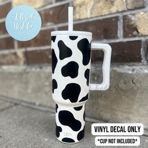40oz Tumbler Permanent Vinyl Wrap | Cow Print Wrap | Vinyl Wrap | Trek Decal | cup NOT included | Simple Modern Cup Decal |