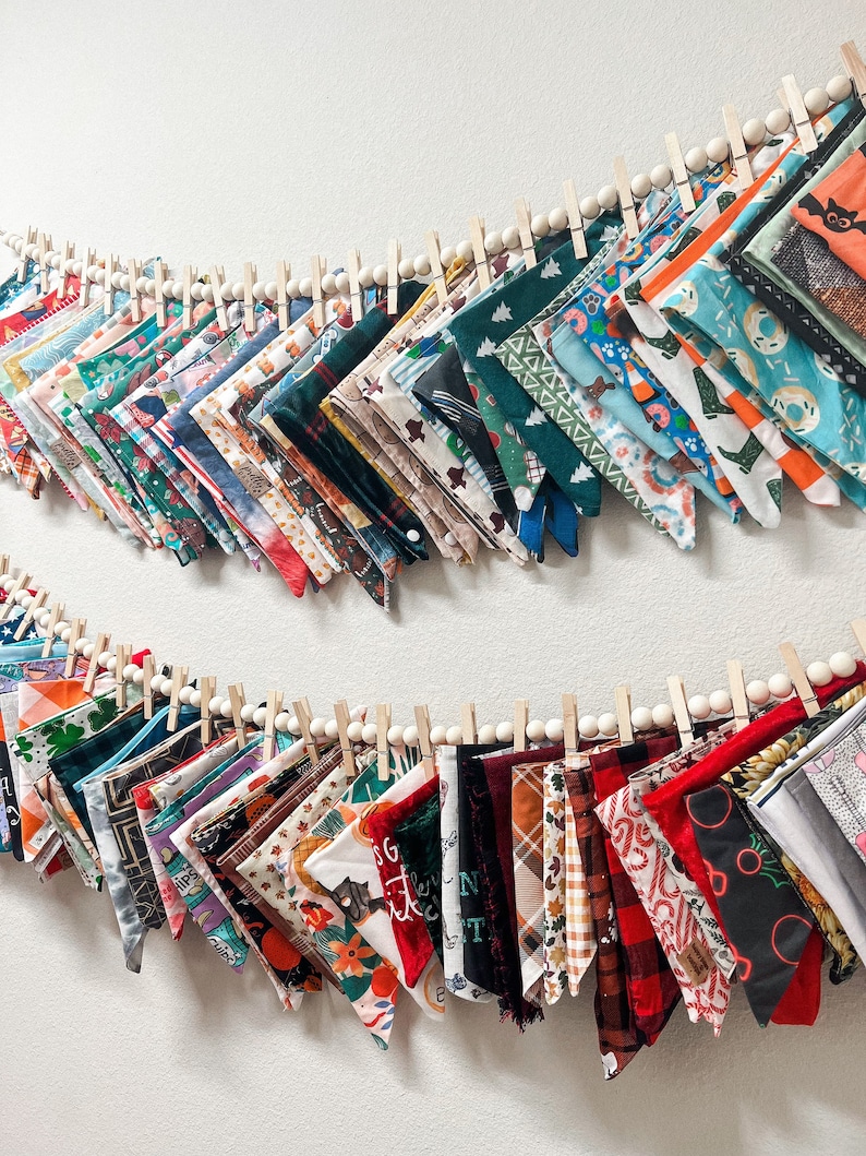 Dog Bandana Storage Pet Bandana Hanger Wood Bead Clip Etsy