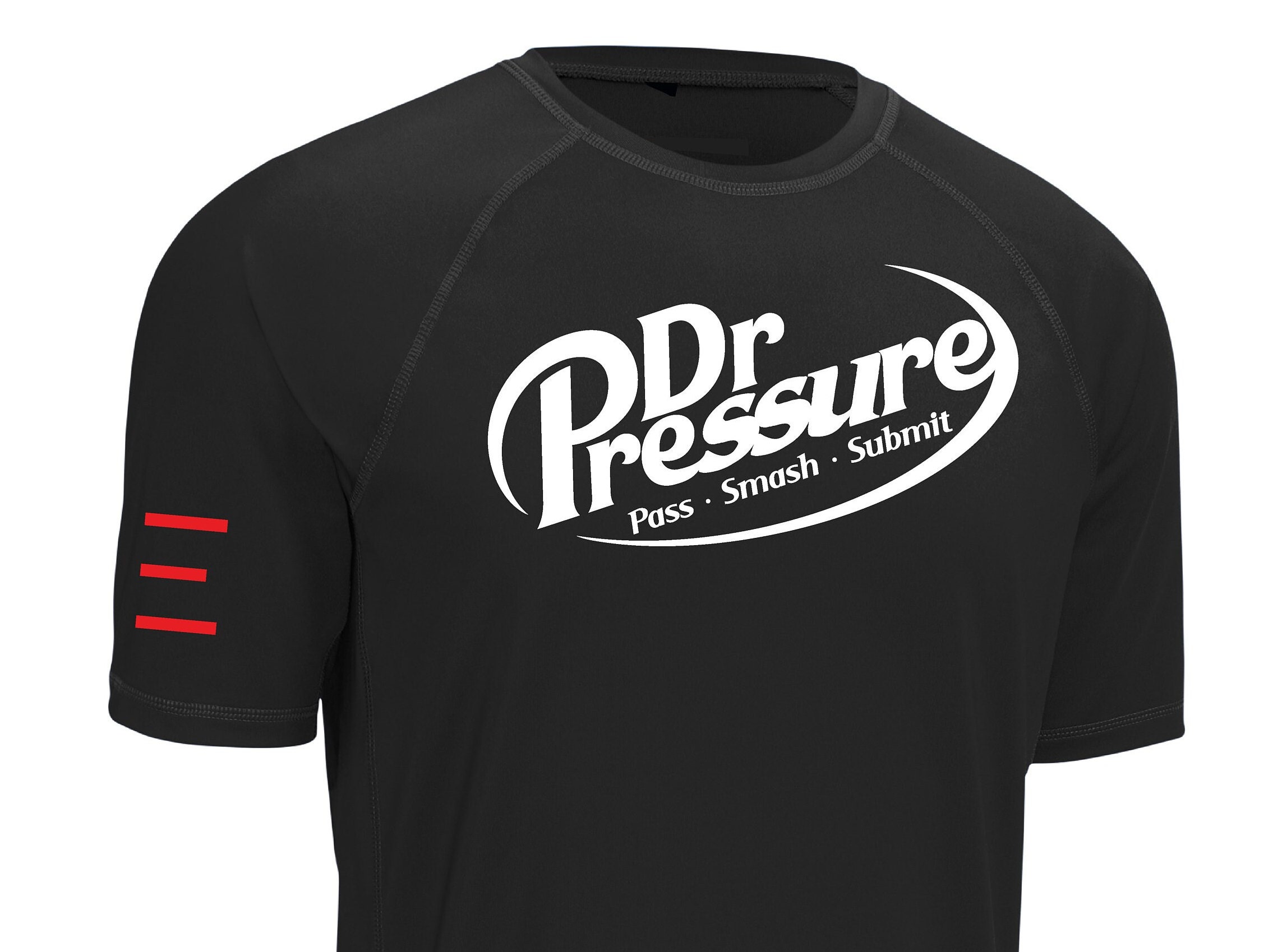 JIU-JITSU - Dr. Pressure - Pass, Smash, Submit - Short Sleeve & Long Sleeve - Black Rashguard
