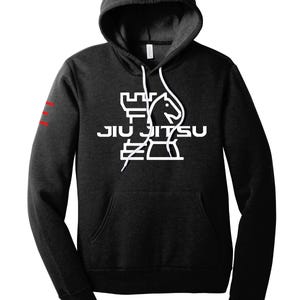Jiu-Jitsu Chess Fleece Lightweight Hoodie   Strategic BJJ Streetwear for Thinkers & Grapplers