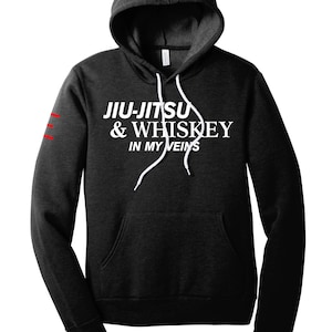 Jiu-Jitsu & Whiskey Fleece Lightweight Hoodie   Bold BJJ Lifestyle Apparel