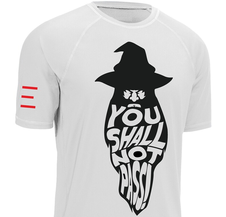 JIUJITSU Rash Guard You Shall Not Pass Wizard BJJ Funny Meme short or