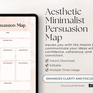 Aesthetic Minimalist Persuasion Map, Minimalistic Design, Printable ...