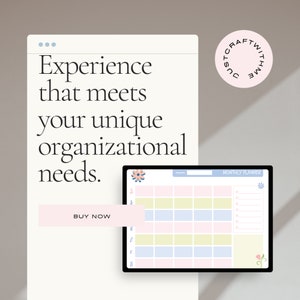May include: A digital monthly planner with a pastel pink and blue color scheme. The planner has a floral design and the text "MONTHLY PLANNER".
