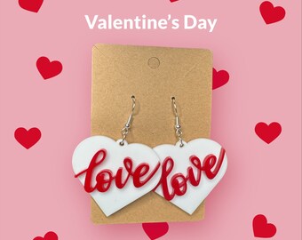 Heartfelt Charm: Handcrafted Love-Inscribed Earrings