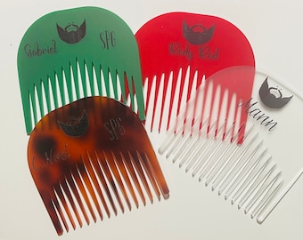 Handcrafted Wooden or Acrylic Beard Comb for Men - Unique Grooming Tool for Stylish Beards