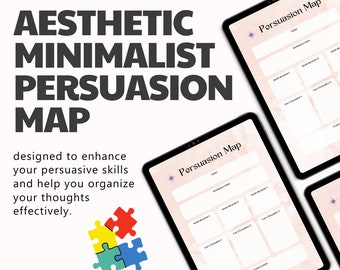 Aesthetic Minimalist Persuasion Map, minimalistic design, Printable, downloadable, Communication Skills, Marketing, Sales, Customizable