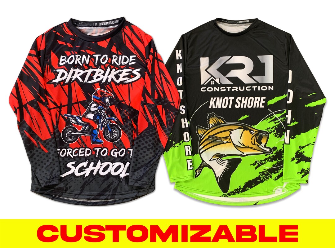 Custom Jersey Dirtbike Long Sleeve Fishing Shirt Custom Etsy
