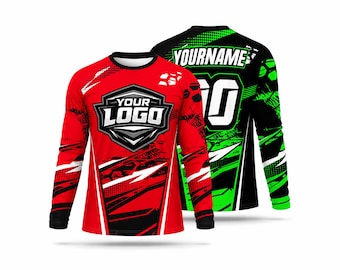 Custom Motocross BMX Jersey | Add Name, Number, Logo (Toddler Youth Adult)