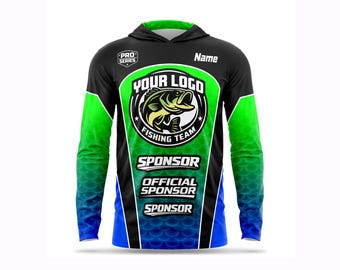 Custom Fishing Jersey | Personalized Hooded Fishing Shirt | UPF 50+ Boat Logo | Toddler Youth Adult