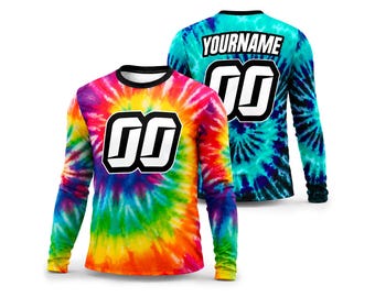 Custom Tie Dye Racing Jersey, Personalized Motocross Shirt