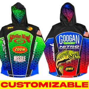 Custom Fishing Shirt, Fishing Jersey, Boat shirt, Long Sleeve boating UPF, Fishing Tournament, Hooded fishing shirt polo