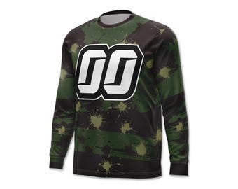Custom Paintball Jersey with Name | Camo Airsoft Team Shirt | Personalized Dye Sublimated Sports Jersey