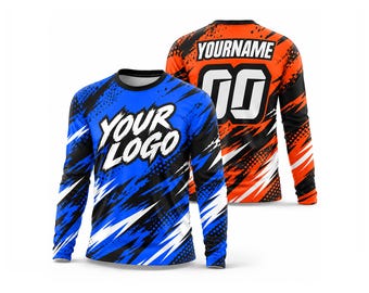 Custom BMX & Motocross Racing Jersey | Personalized Dirt Bike Shirt, Name and Number | Sublimated MX Team Jersey | Toddler Youth Adult