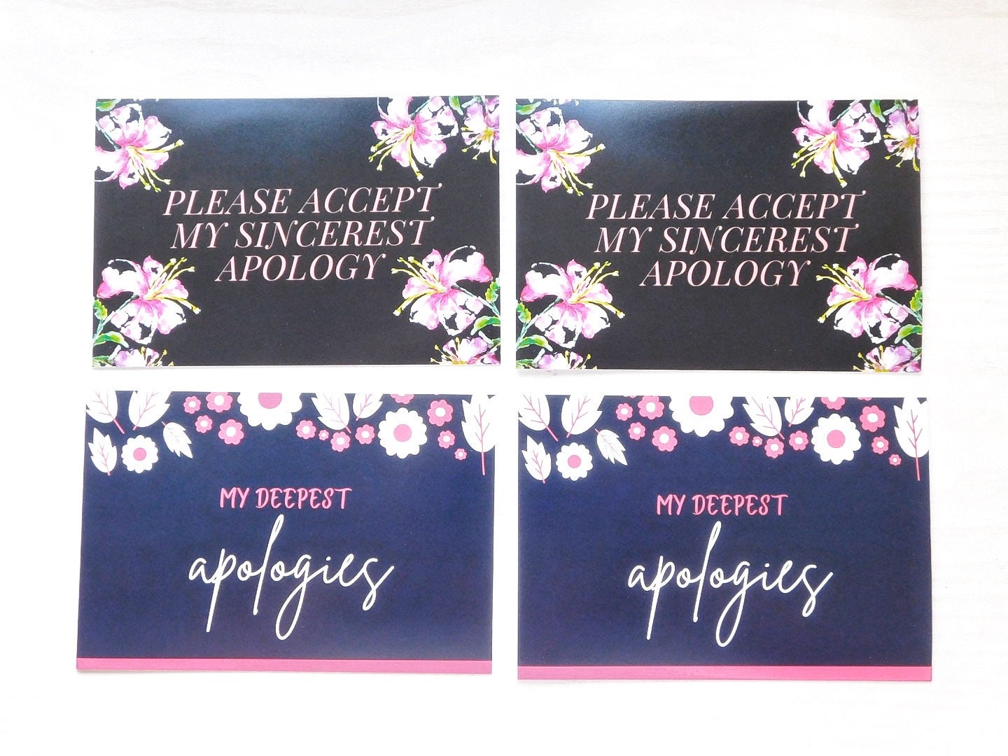 Apology Greeting Card Set Etsy