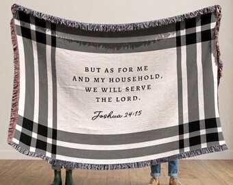 Custom Wedding Gift Scripture Blanket, Personalized Anniversary Throw, Christian Couple New Home Heirloom, Woven Cotton Engagement Gift