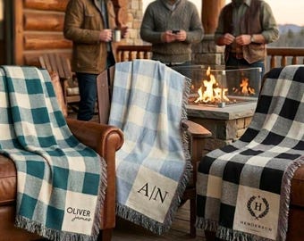 Best Man Gift, Personalized Bachelor Party Favor, Father of the Groom Gift Blanket, Custom Wedding Party Gift Set, Usher Gift Woven Throw