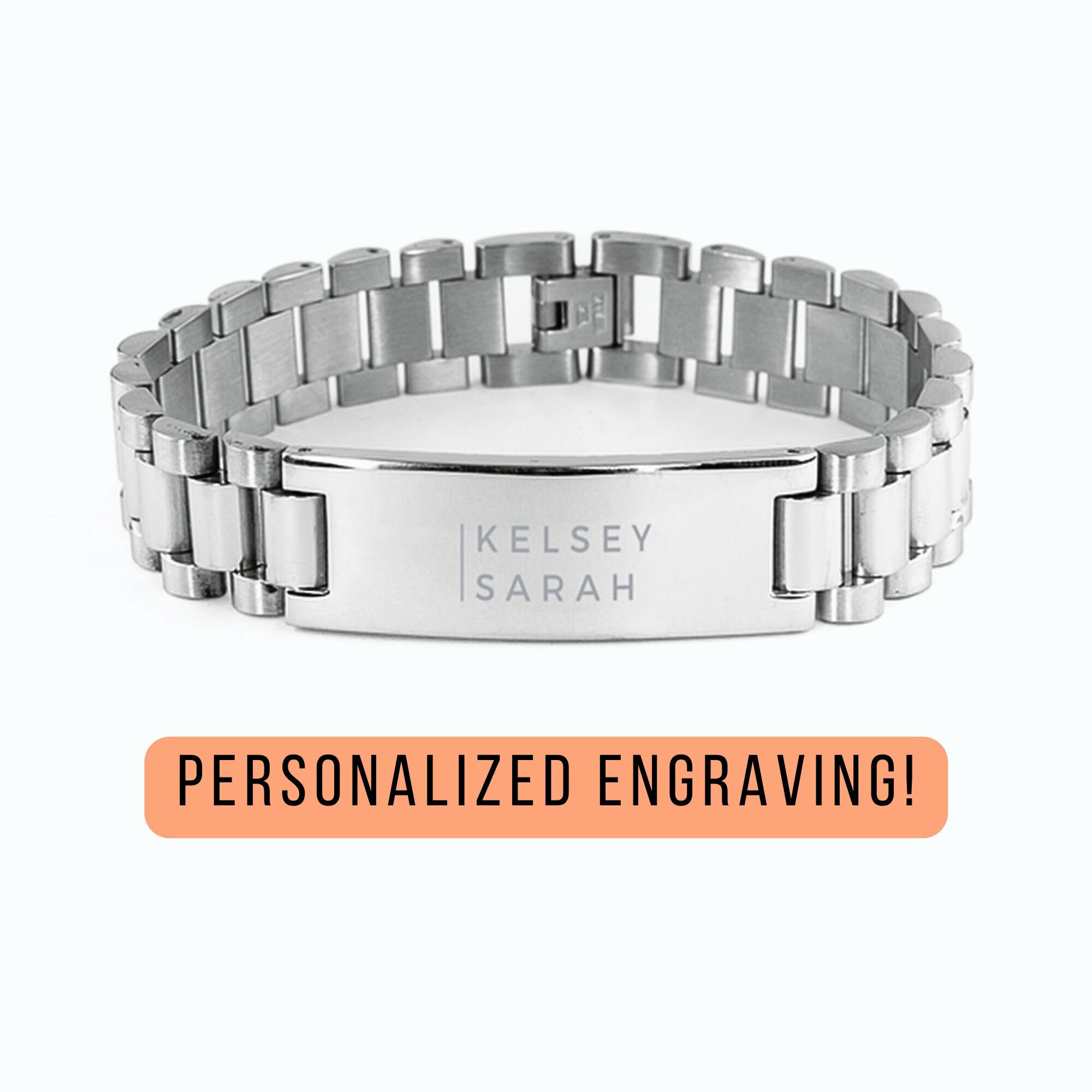 Dad Bracelet, Men's Bracelet, Father's Day Gift, Engraved With Kids ...
