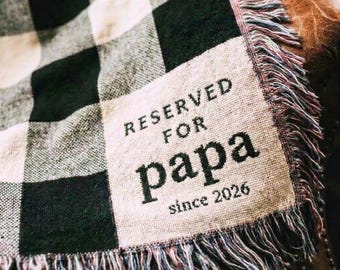 Custom Dad Blanket, Personalized Gift for Dad Birthday, Father's Day Gift, Woven Throw, Father Gift, Best Dad Ever from Daughter Son Kids