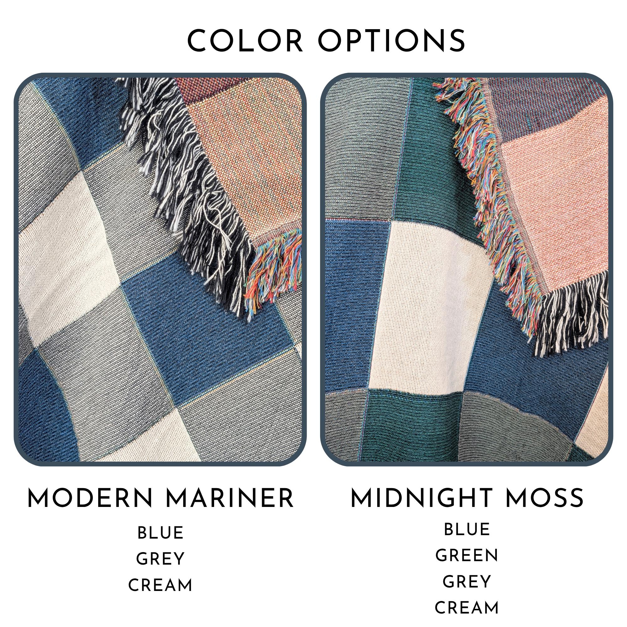 Personalized Woven Throw | Modern Checkered Blanket, Name Gift for Him, Christmas Gift for Kids, Birthday Present for Teenage Son