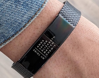 Personalized Gift for Him, Engraved Custom ID Bracelet, Adjustable Minimalist Black Birthday Gift, Father's Day Gift, Christmas, Anniversary