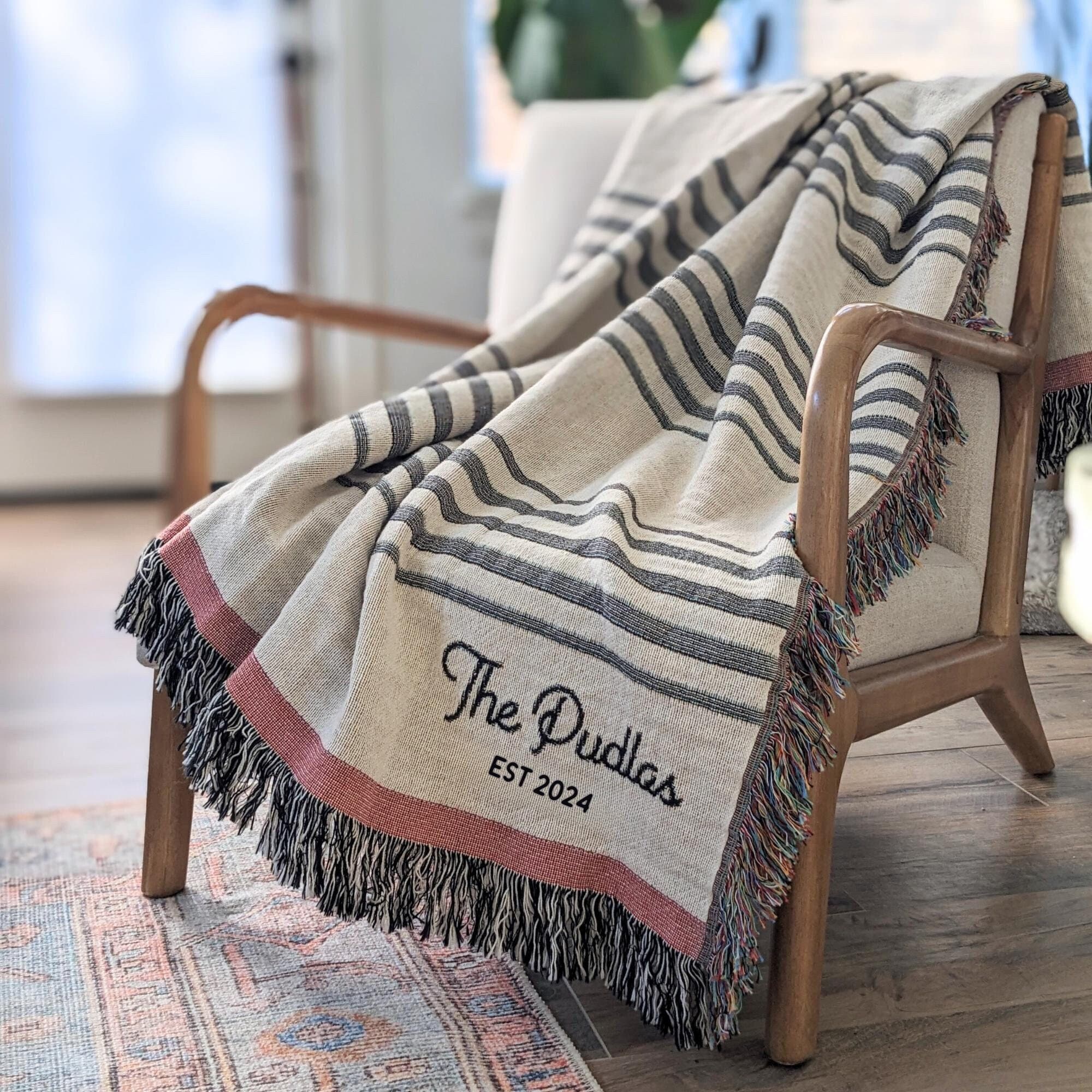 Stripe Throw Blanket - Etsy