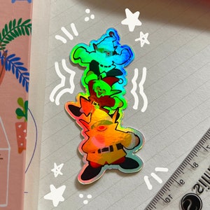 Harvest Moon Stack Holographic Sticker - Handmade Water-Resistant Decal
