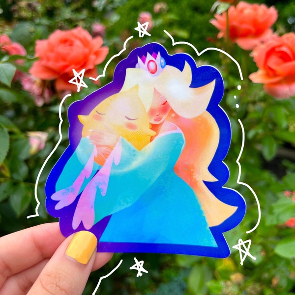 Rosalina and Luma Sticker | Super Mario Galaxy Fanart Laminated Sticker