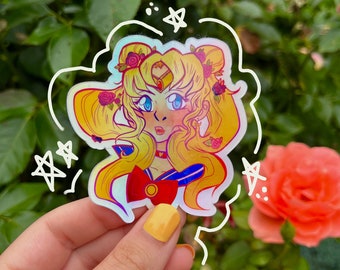 Sailor Moon Cute Holographic Sticker | Anime Girl Sticker