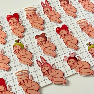 Mini Sonny Kewpie Cherub Cupid Angel Stickers | Valentine Junk Journal Hobby mini stickers