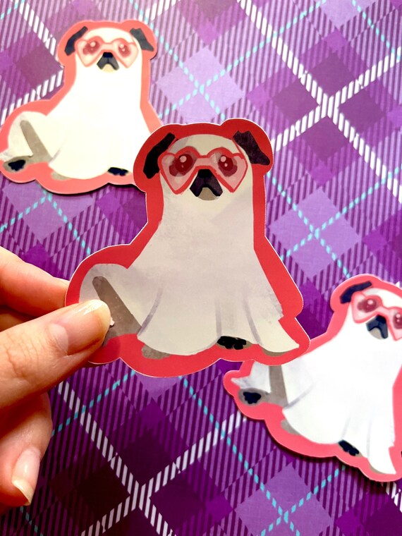 pug in ghost costume