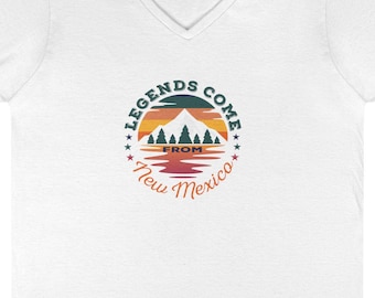New Mexico Legends V-Neck Tee: Southwest Nature Lover Gift