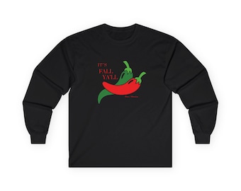 New Mexico-herfst-T-shirt: rode en groene chilipepers
