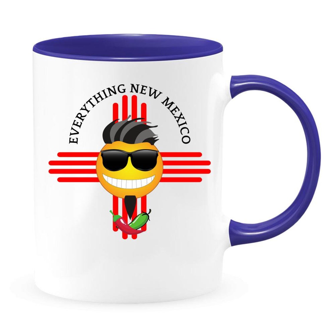 New Mexico Mug Coffee Mug White with Colored Inside and | Etsy