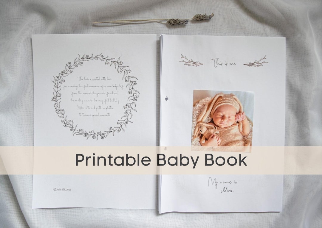 Printable Baby Record Book DIY Baby Book Baby Memory Book First Years Digital Baby Book Baby