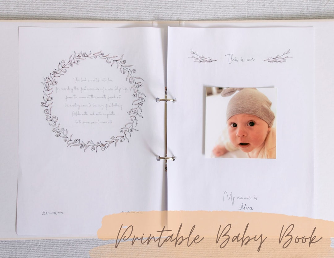 Printable Baby Record Book DIY Baby Book Digital Baby Etsy
